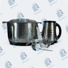 موتور خردکن گلدکرست 5 لیتری در کنار 5 تیغه تیز و ظرف استیل